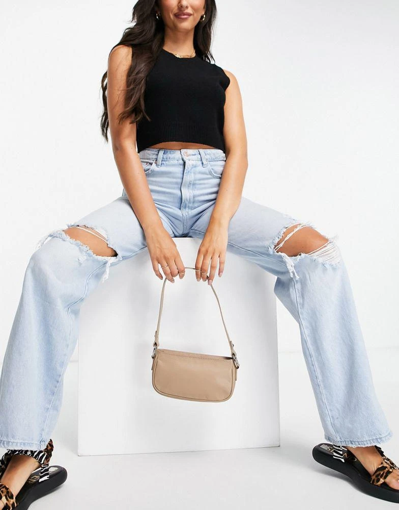 商品ASOS|ASOS DESIGN leather 90s shoulder bag in beige,价格¥183,第2张图片详细描述