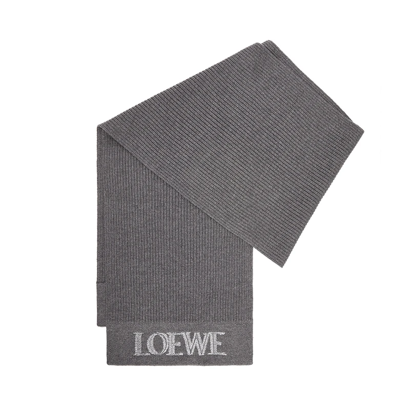 商品Loewe|罗意威23新款 男女通用羊毛针织纹标志刺绣围巾,价格¥3087,第1张图片