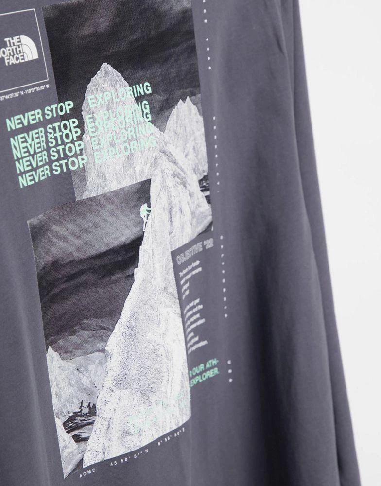 商品The North Face|The North Face Collage long sleeve t-shirt in grey Exclusive at ASOS,价格¥231,第2张图片详细描述