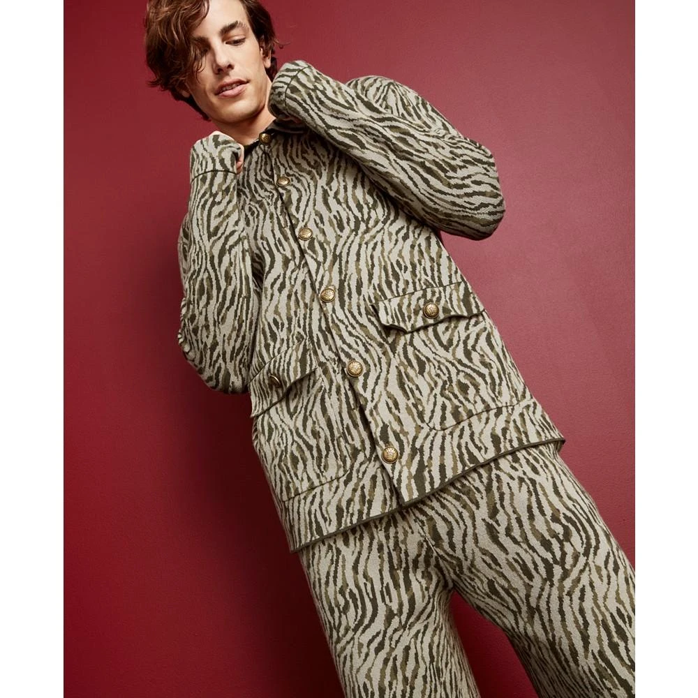 商品Royalty by Maluma|Men's Relaxed-Fit Jacquard Sweater Jacket , Created For Macy's,价格¥163,第1张图片