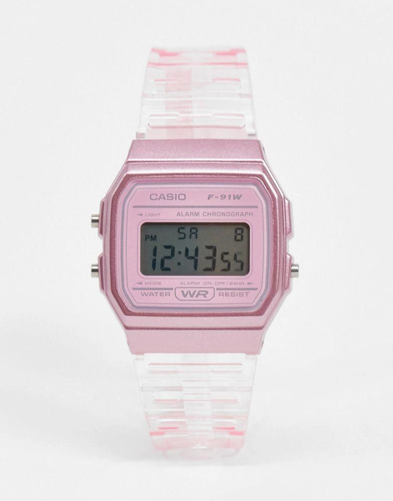 商品Casio|Casio F-91WS-4EF digital watch in pink,价格¥260,第1张图片