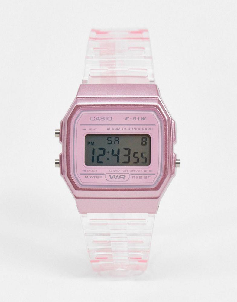 商品Casio|Casio F-91WS-4EF digital watch in pink,价格¥248,第1张图片