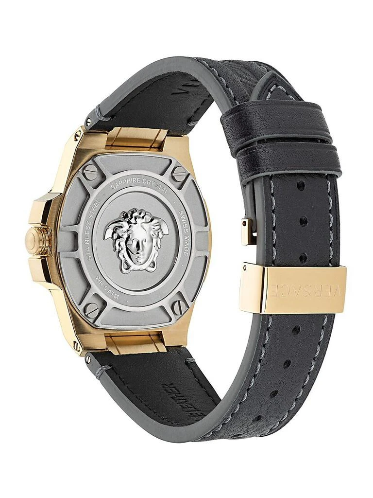 商品Versace|Greca Reaction Leather Strap Watch,价格¥10454,第3张图片详细描述