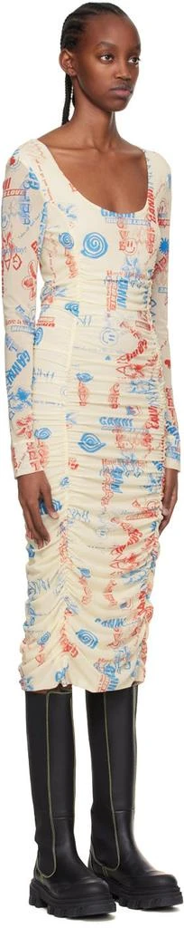 商品Ganni|Off-White Recycled Nylon Midi Dress,价格¥924,第2张图片详细描述