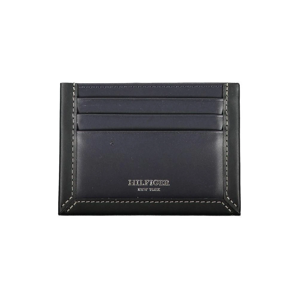 商品Tommy Hilfiger|Tommy Hilfiger Sleek Blue Leather Card Holder with Contrast Detail,价格¥423,第1张图片