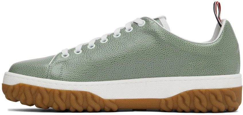 商品Thom Browne|Green Cable Knit Court Low-Top Sneakers,价格¥1720,第3张图片详细描述
