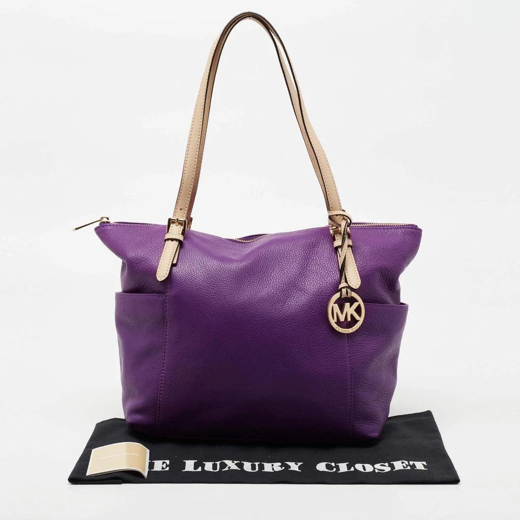 MICHAEL Michael Kors Purple Leather Top Zip Jet Set Tote 商品