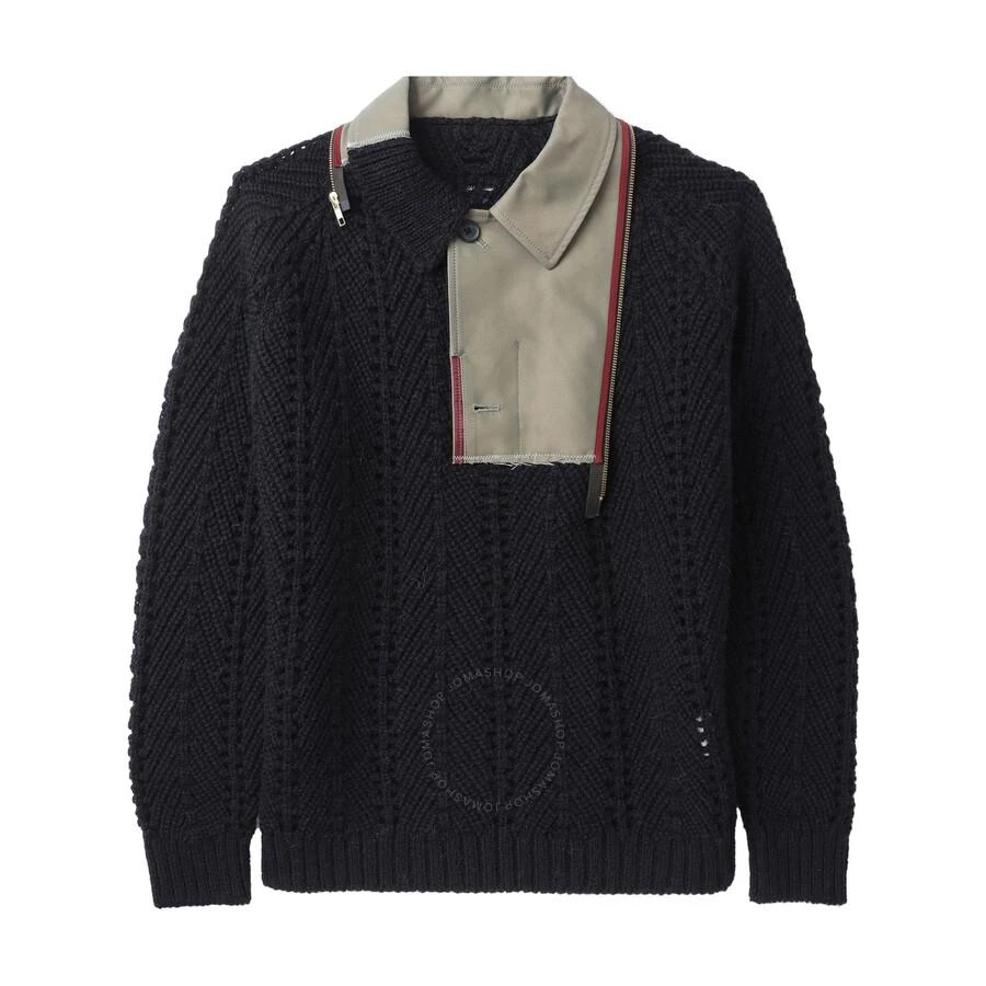 商品Kolor|Men's Navy Patchwork Pointelle-Knit Jumper,价格¥1104,第1张图片