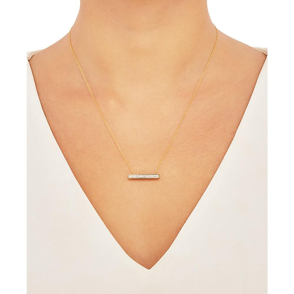 241 WEAR IT BOTH WAYS Diamond Bar Pendant Necklace (1/3 ct. t.w.) in 14k White or Yellow Gold商品第4张图片规格展示