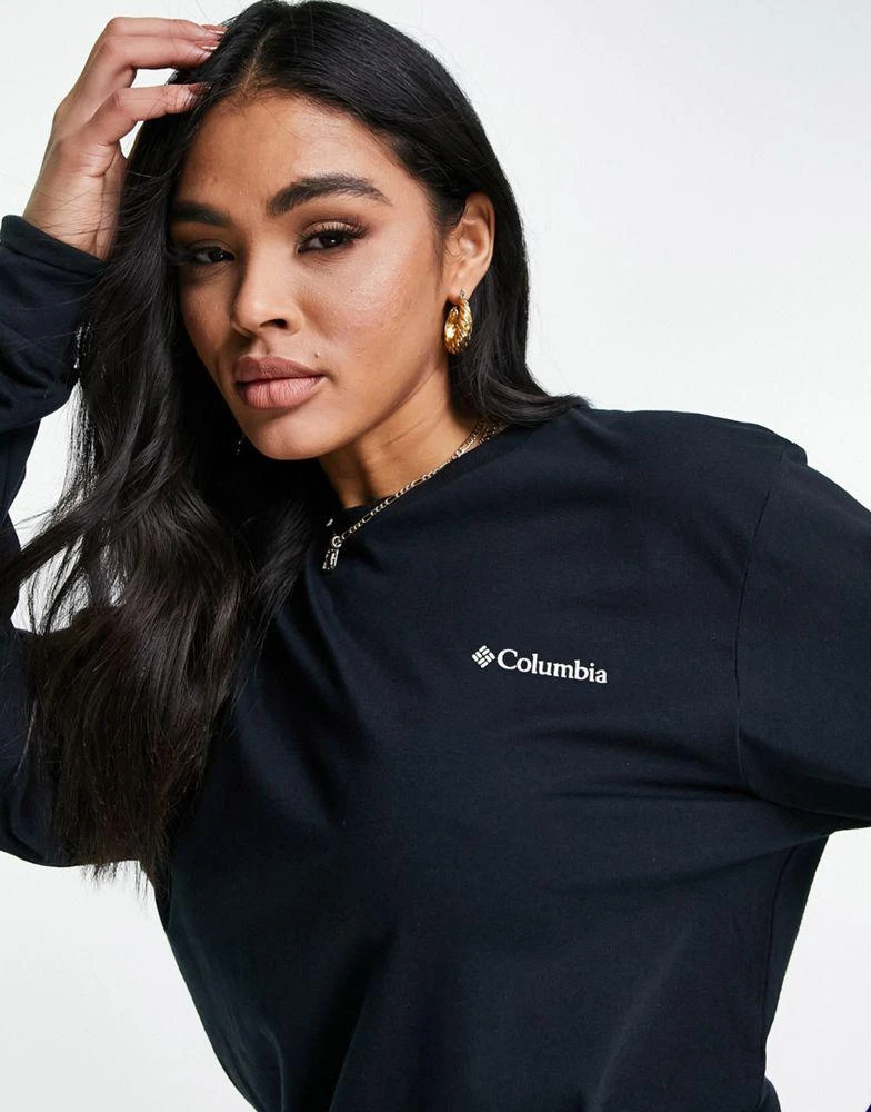 商品Columbia|Columbia Cades Cove long sleeve back print t-shirt in black Exclusive at ASOS,价格¥273,第3张图片详细描述