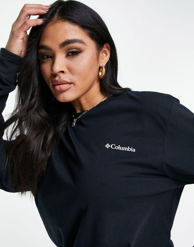 商品Columbia|Columbia Cades Cove long sleeve back print t-shirt in black Exclusive at ASOS,价格¥247,第5张图片详细描述