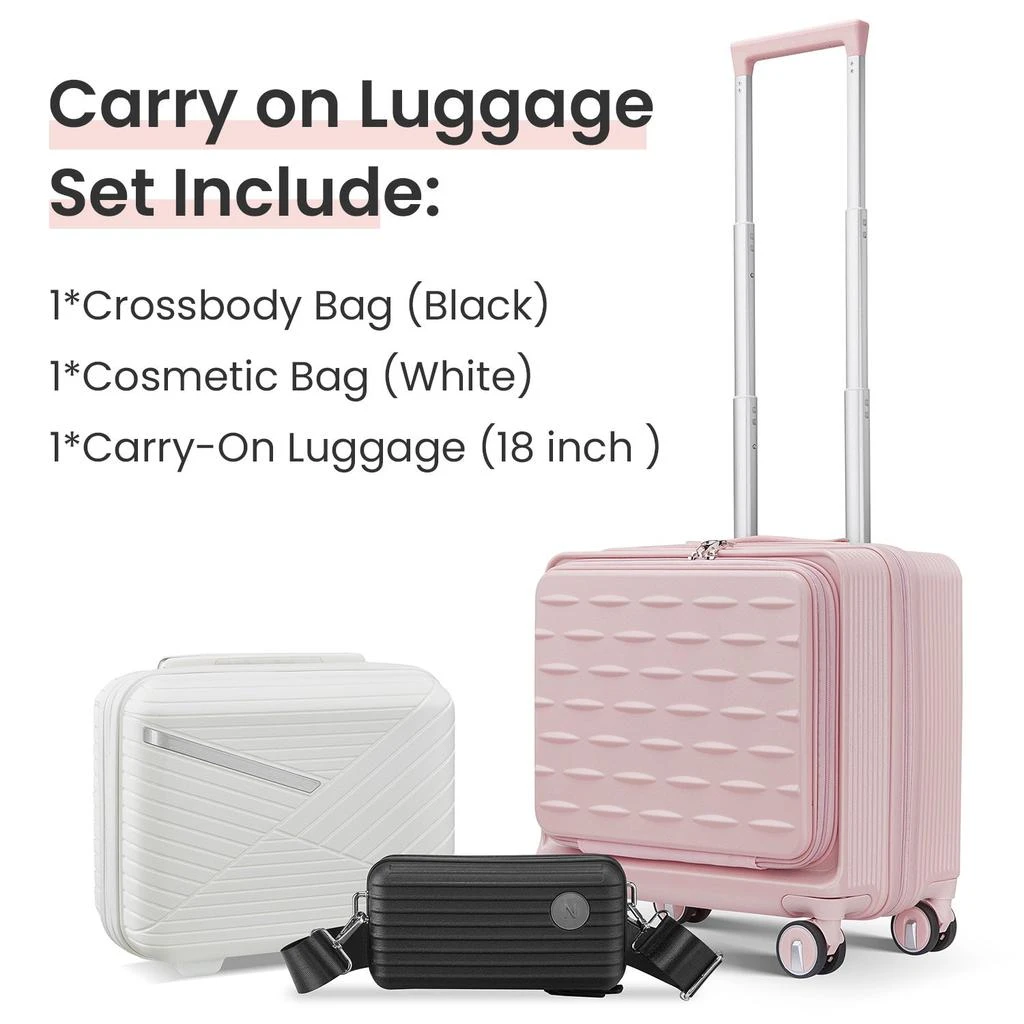 商品Streamdale Furniture|Streamdale 18" Carry On Luggage with Front Open Door &Laptop Interlayer,价格¥1165,第2张图片详细描述