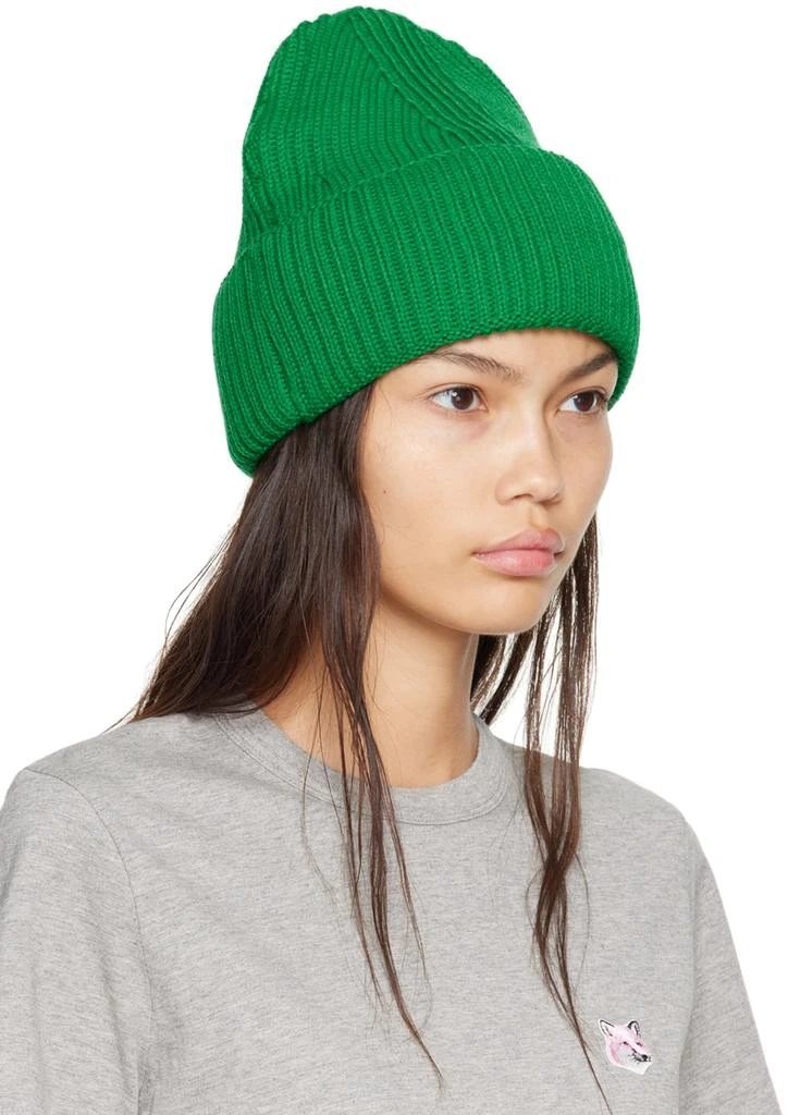 商品Maison Kitsune|Green Tricolor Fox Beanie,价格¥489,第2张图片详细描述