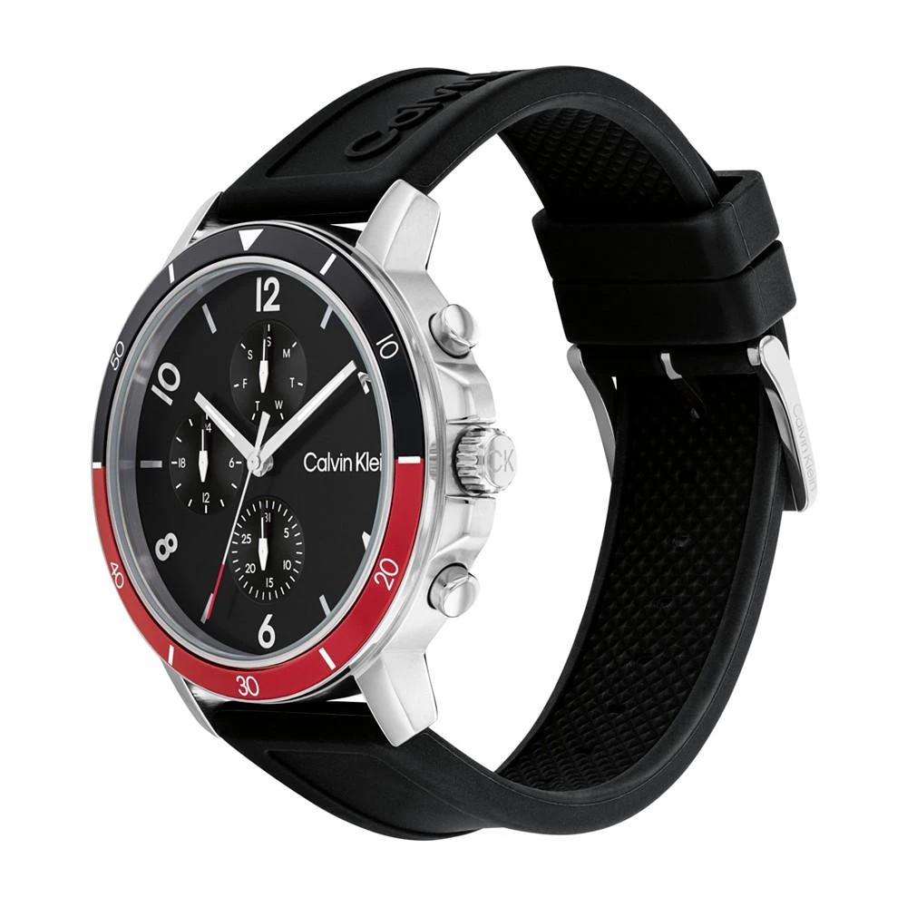 商品Calvin Klein|Men's Gauge Sport Silicone Strap Watch 46mm,价格¥902,第2张图片详细描述