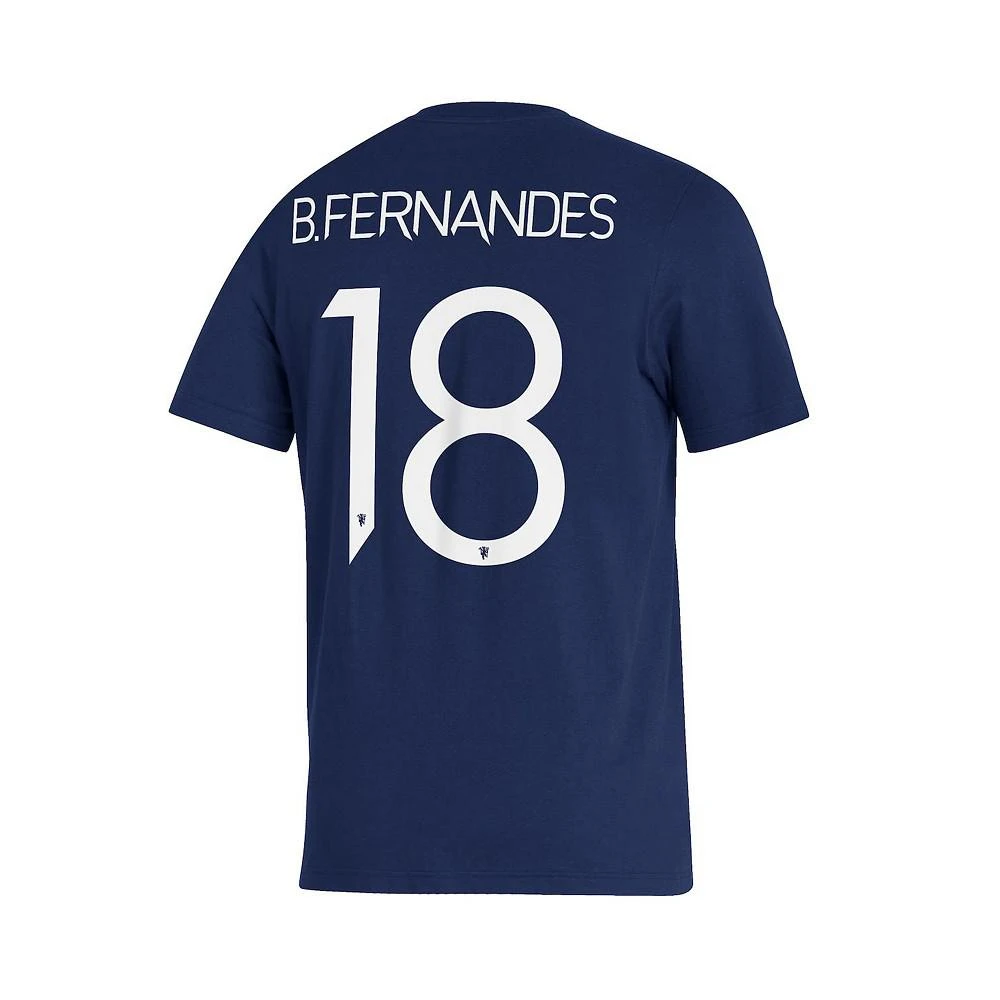 商品Adidas|Men's Bruno Fernandes Navy Manchester United Name and Number Amplifier T-shirt,价格¥181,第4张图片详细描述
