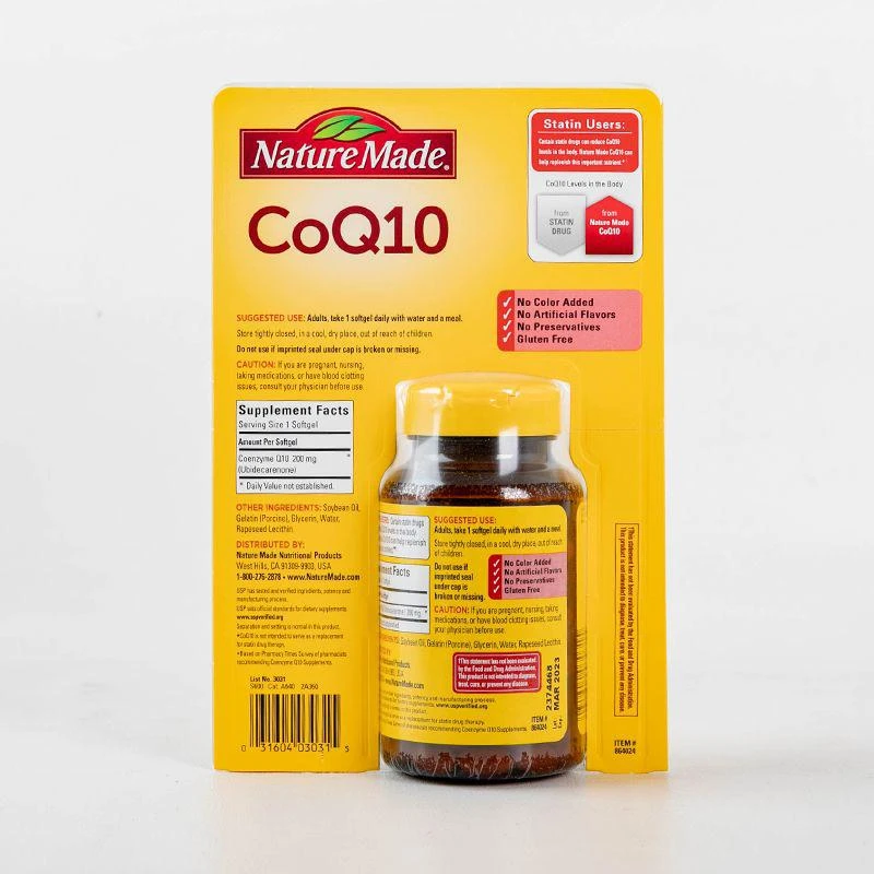 商品Nature Made|Nature Made CoQ10辅酶Q10 200mg软胶囊140粒,价格¥648,第5张图片详细描述
