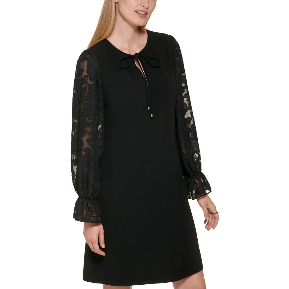 商品Tommy Hilfiger|Women's Burnout Chiffon-Sleeve Shift Dress,价格¥391,第3张图片详细描述