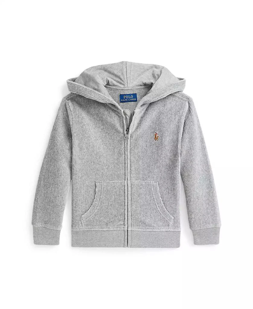 商品Ralph Lauren|Toddler and Little BoysKnit Corduroy Full-Zip Hoodie,价格¥239,第1张图片