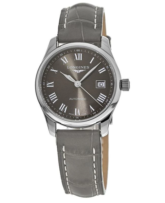 商品Longines|Longines Master Collection Automatic 29mm Grey Dial Grey Leather Women's Watch L2.257.4.71.3,价格¥11691,第1张图片