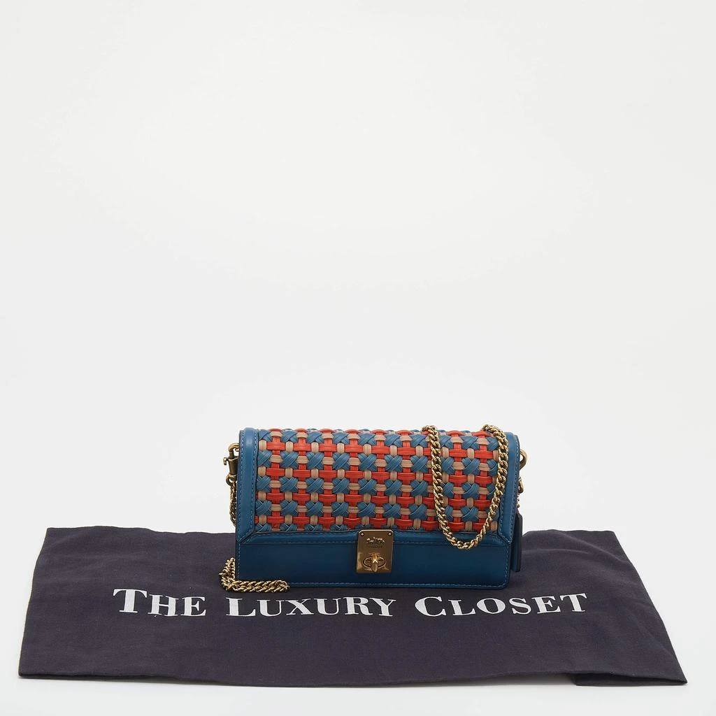 Coach Multicolor Woven Leather Hutton Clutch 商品