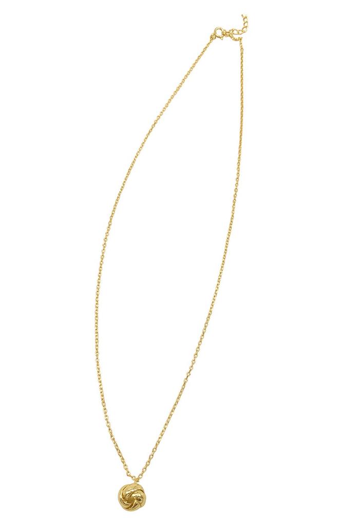 14K Gold Plated Twisted Knot Pendant Necklace商品第1张图片规格展示