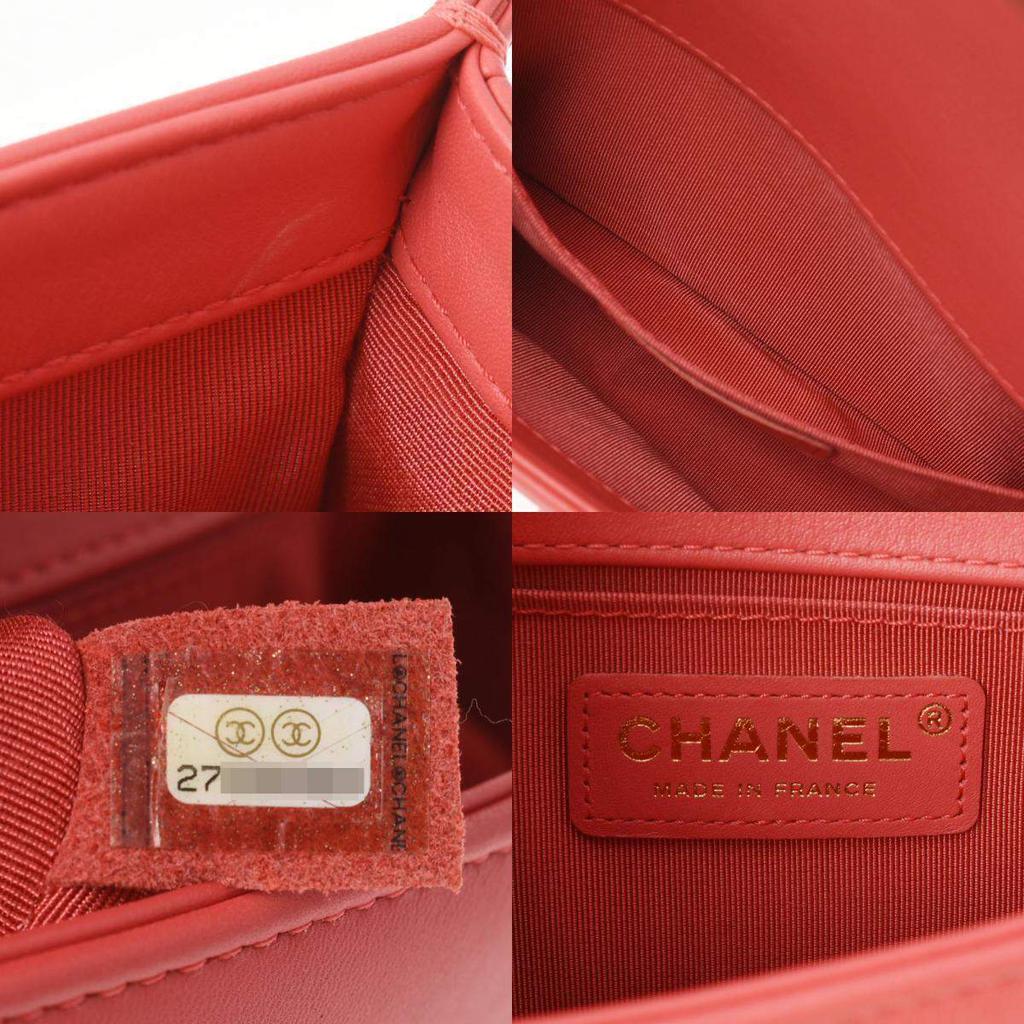 Chanel Pink Leather Chevron Small Boy Flap Bag Shoulder Bag商品第5张图片规格展示