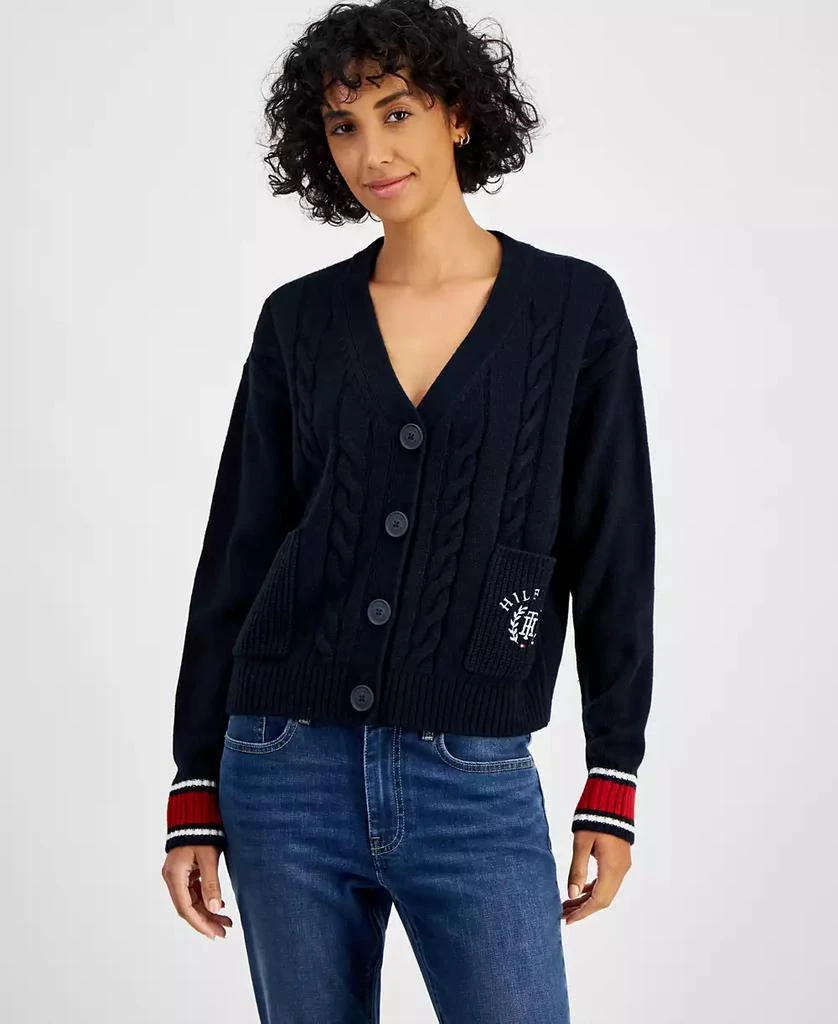 商品Tommy Hilfiger|Women's Cable Knit Front Button Cardigan,价格¥205,第1张图片