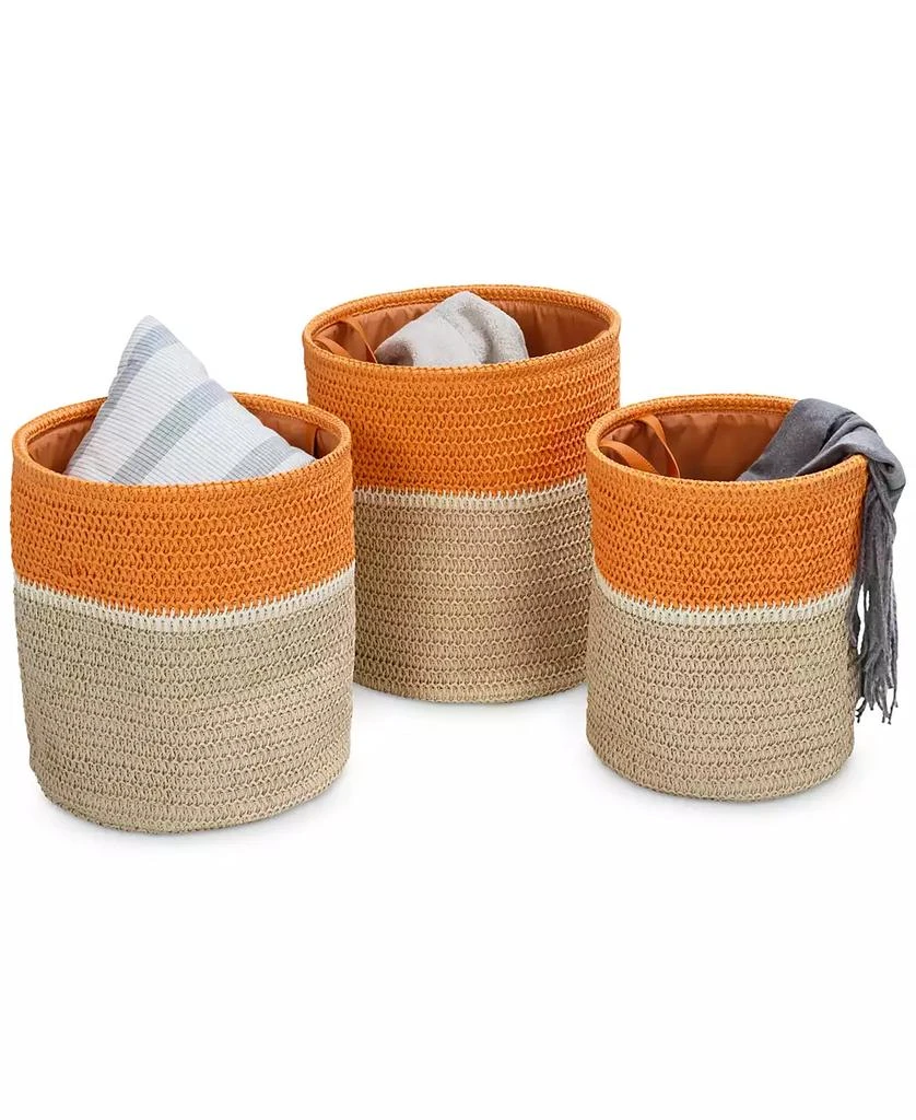 商品Honey Can Do|Paper Straw Nesting Baskets with Handles, Set of 3,价格¥541,第2张图片详细描述