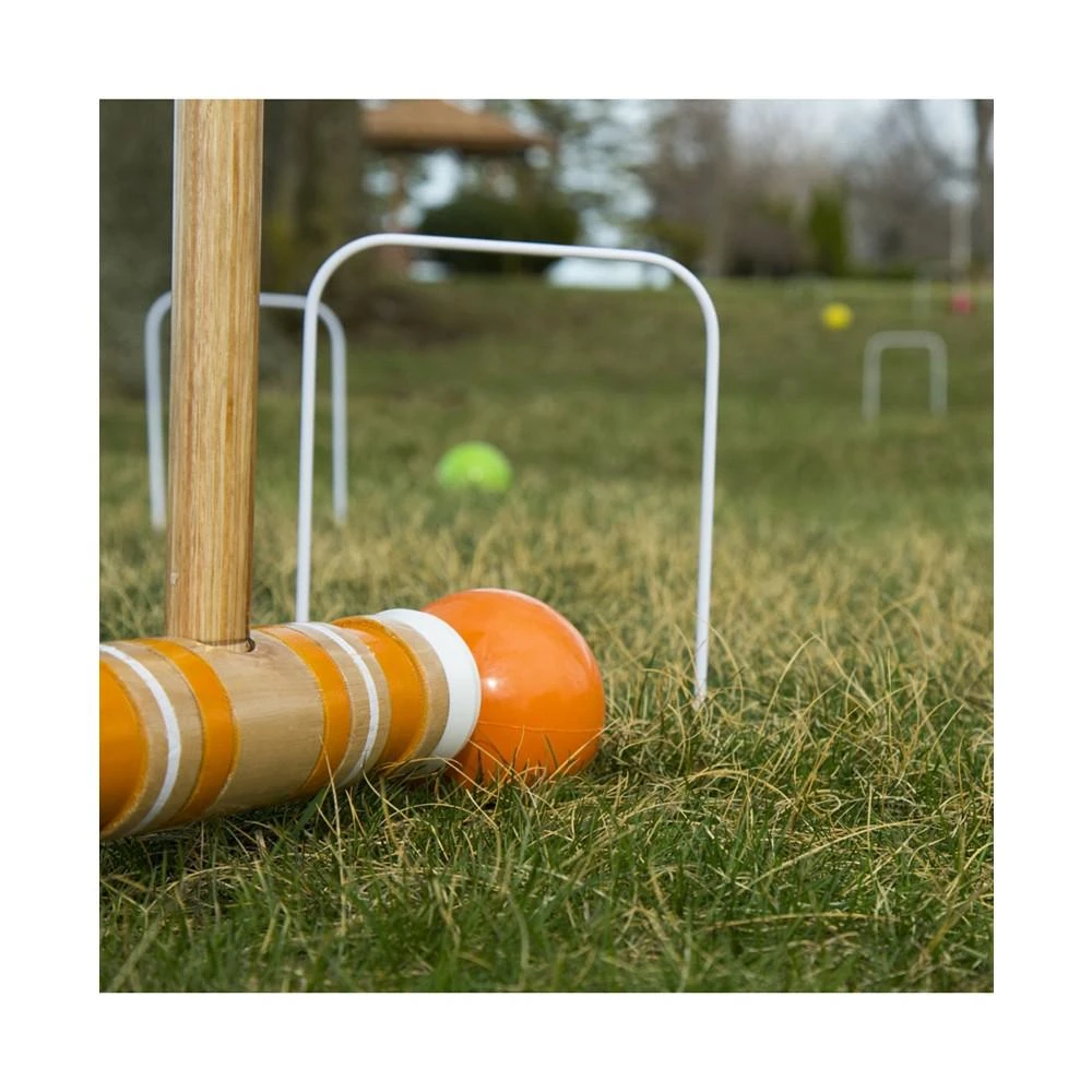 商品Trademark Global|Hey Play Croquet Set - Wooden Outdoor Deluxe Sports Set With Carrying Case - Fun Vintage Backyard Lawn Recreation Game For Kids Or Adults, 6 Players,价格¥603,第4张图片详细描述