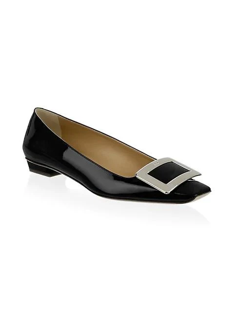 商品Roger Vivier|Belle Vivier Patent Leather Mid-Heel Flats,价格¥5218,第1张图片