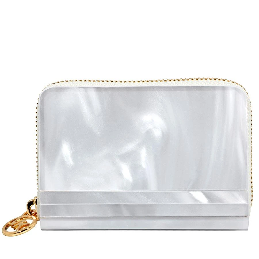 商品Michael Kors|Barbara Marble Resin Coin Purse - Optic White,价格¥366,第1张图片