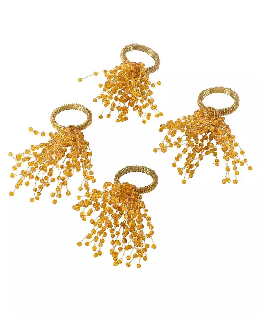 Beaded Spray Design Napkin Ring, Set of 4 商品