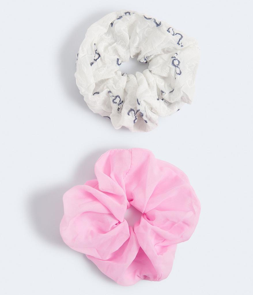 商品Aeropostale|Aeropostale Women's Floral & Solid Jumbo Scrunchie 2-Pack,价格¥22,第1张图片