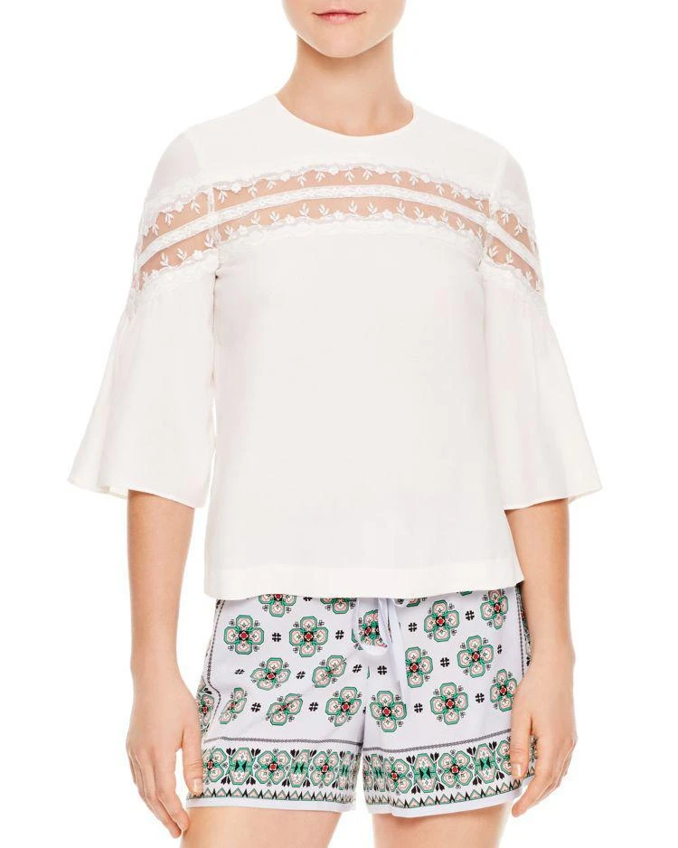 商品Sandro|Adina Mesh-Inset Top,价格¥1027,第1张图片