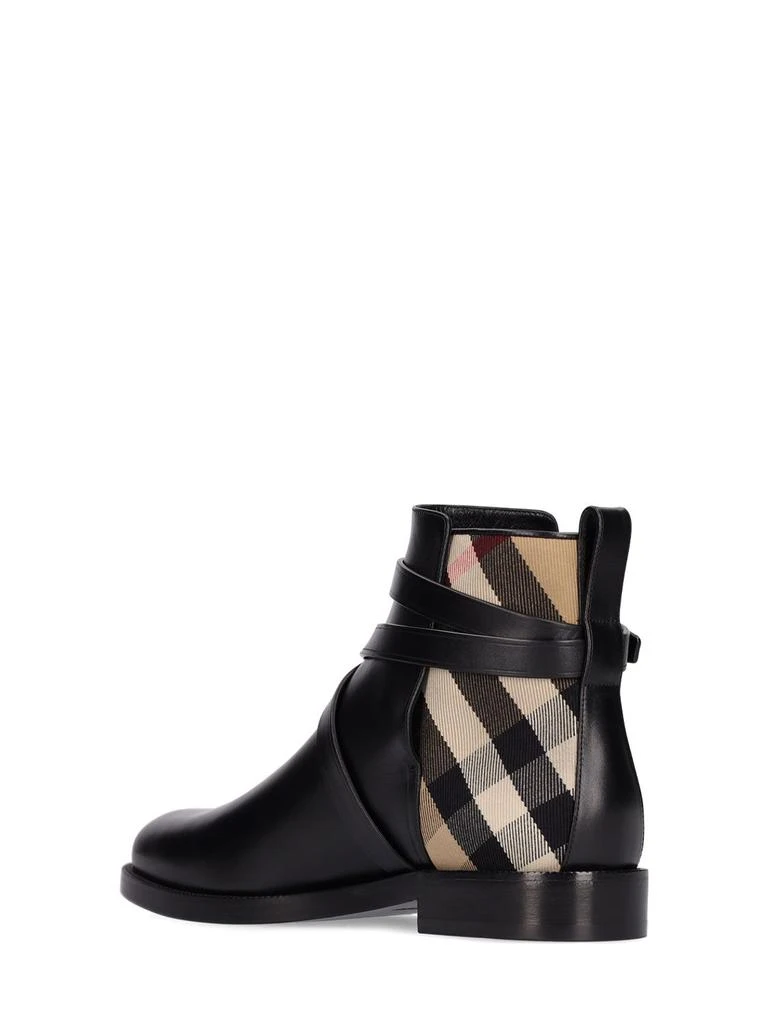 商品Burberry|20mm New Pryle Leather & Check Boots,价格¥6751,第3张图片详细描述