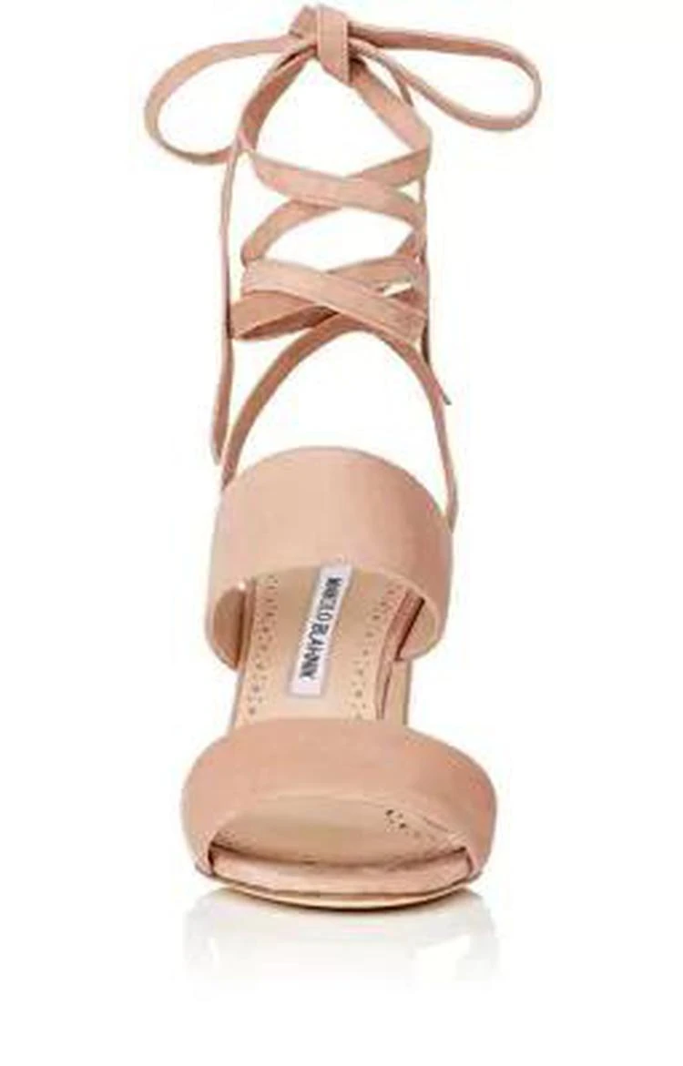 商品Manolo Blahnik|Khandala Suede Ankle-Tie Sandals,价格¥3414,第4张图片详细描述