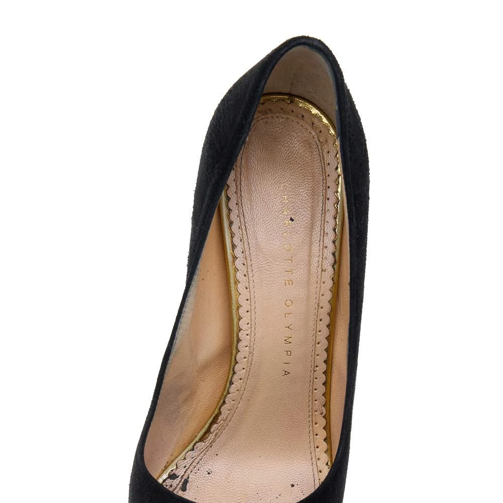Charlotte Olympia Black Suede Dolly Platform Pumps Size 37.5 商品