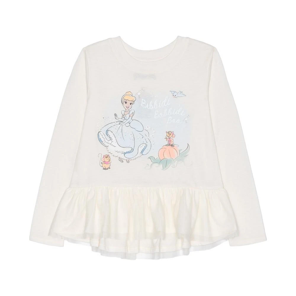 商品Disney|Little Girls Cinderella Long Sleeve Mesh Peplum with Leggings Set,价格¥149,第3张图片详细描述