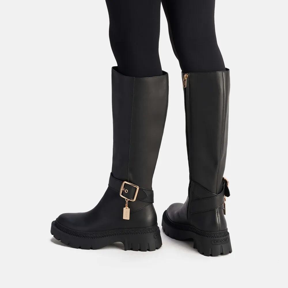 Coach James Buckle Detail Leather Knee High Boots商品第4张图片规格展示