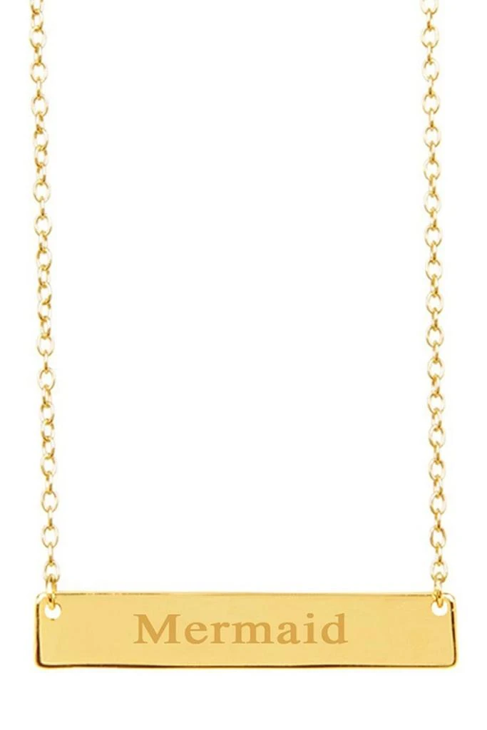 商品Sterling Forever|14K Gold Plated Sterling Silver Inspirational Bar Pendant Necklace - Mermaid,价格¥225,第1张图片