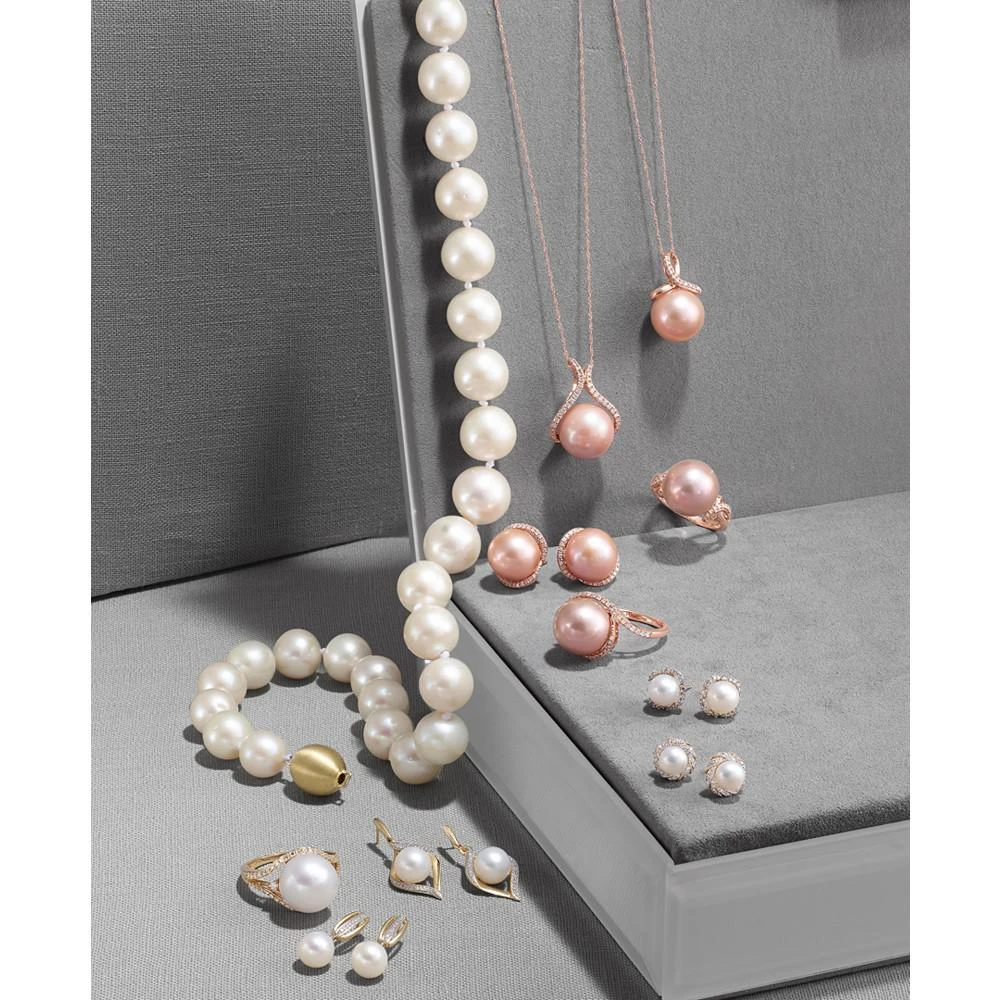 Pink Cultured Freshwater Ming Pearl (13mm) & Diamond (1/4 ct. t.w.) Ring in 14k Rose Gold 商品