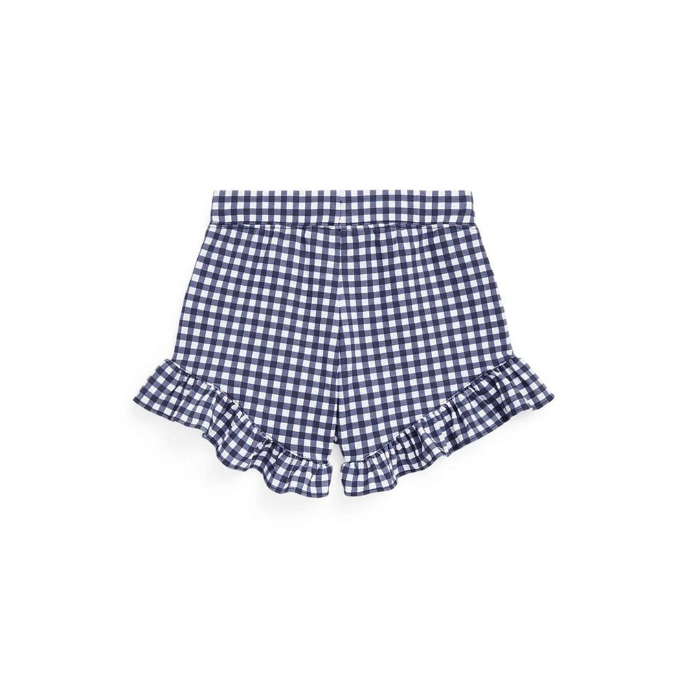 商品Ralph Lauren|Toddler and Little Girls Drawstring Gingham Ruffled Stretch Mesh Shorts,价格¥127,第2张图片详细描述