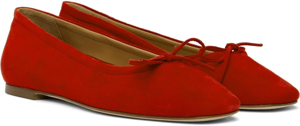 商品AEYDE|Red Delfina Suede Ballerina Flats,价格¥1787,第4张图片详细描述