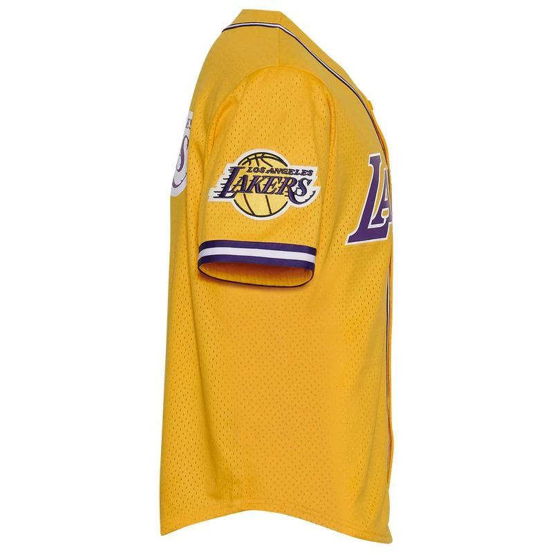 商品Pro Standard|Pro Standard Lakers NBA Button Up Mesh T-Shirt - Men's,价格¥332,第3张图片详细描述