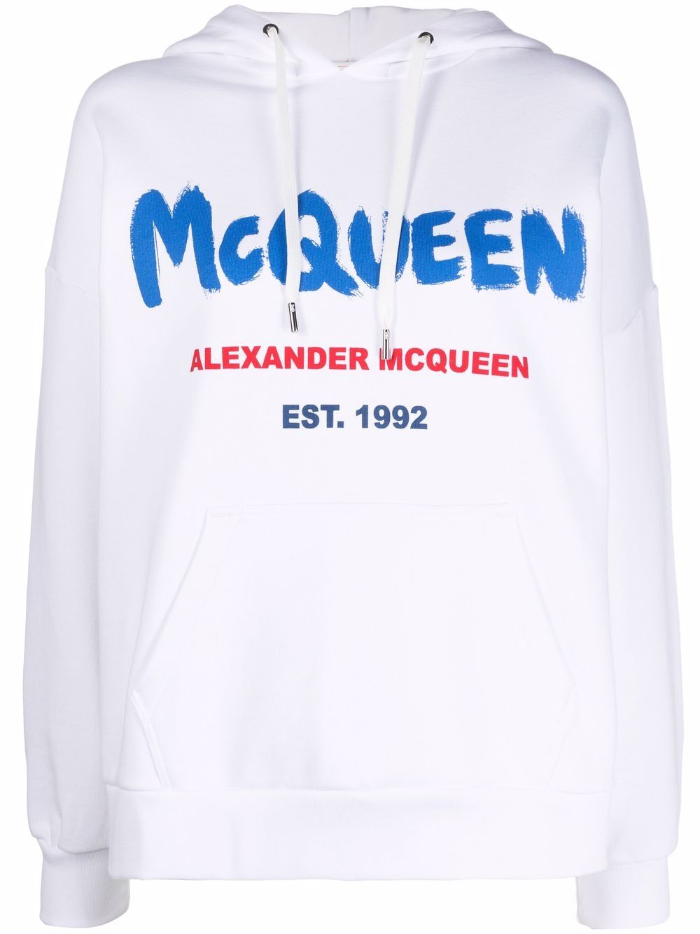 ALEXANDER MCQUEEN 女士白色棉质连帽卫衣 674882-QZAD5-0938商品第1张图片规格展示