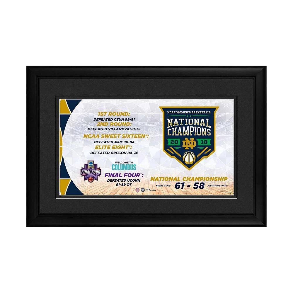 商品Fanatics Authentic|Notre Dame Fighting Irish Framed 10" x 18" 2018 NCAA Women's Basketball National Champions Collage,价格¥601,第1张图片