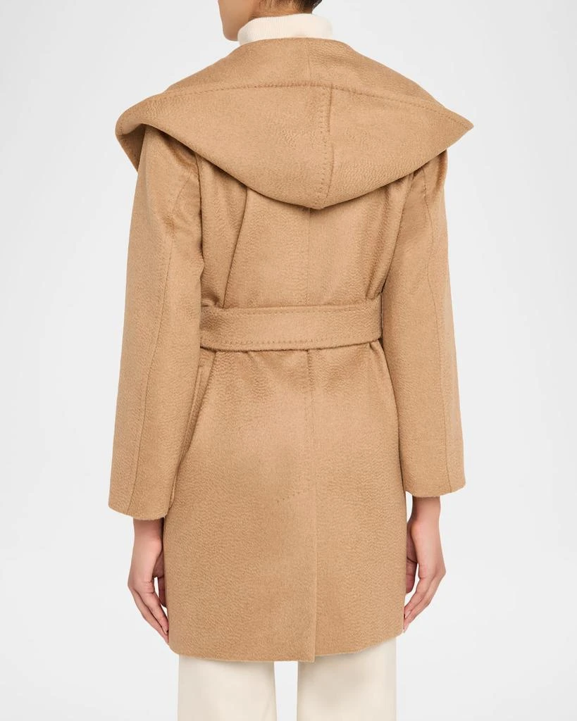 商品Max Mara|Rialto Camel Hair Belted Short Hooded Coat,价格¥27620,第3张图片详细描述