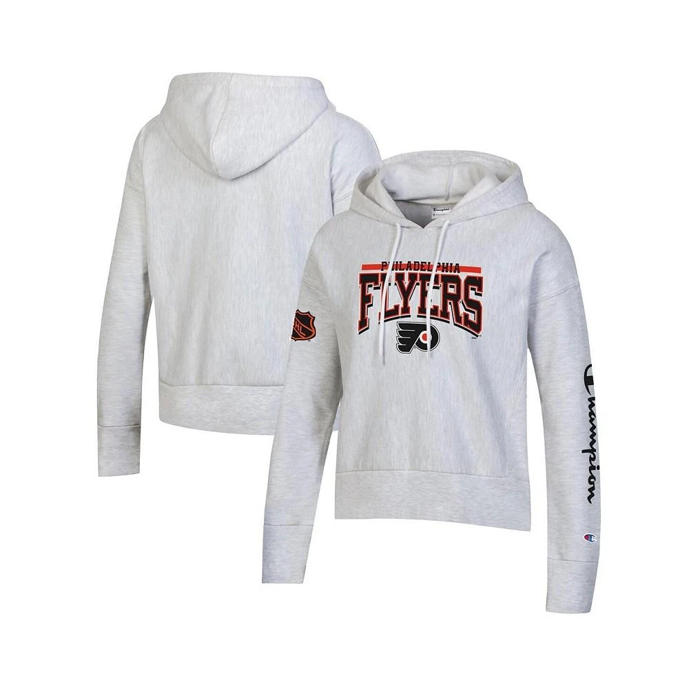 商品CHAMPION|Women's Heathered Gray Philadelphia Flyers Reverse Weave Pullover Hoodie,价格¥471,第1张图片