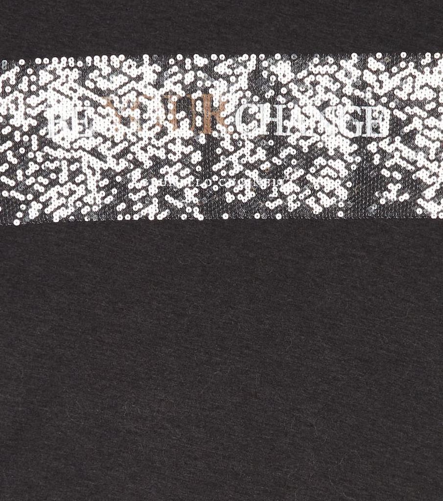 商品Brunello Cucinelli|Embellished cotton jersey T-shirt,价格¥1702-¥1872,第5张图片详细描述
