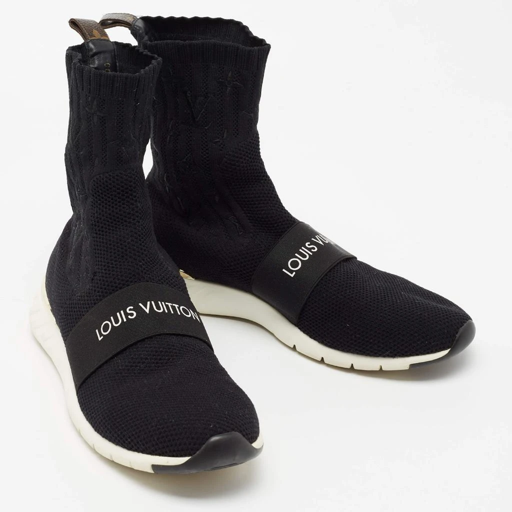 商品[二手商品] Louis Vuitton|Louis Vuitton Black Stretch Fabric Aftergame Sock High Top Sneakers Size 41,价格¥3114,第4张图片详细描述